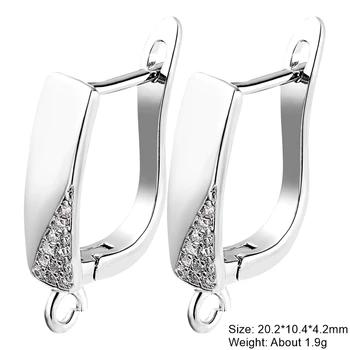 Juya Handmade Decorative CZ Basic Fastener Hooks Earring Locks Accessories For DIY Luxury Women's Dangle Charms Earrings Making 15
