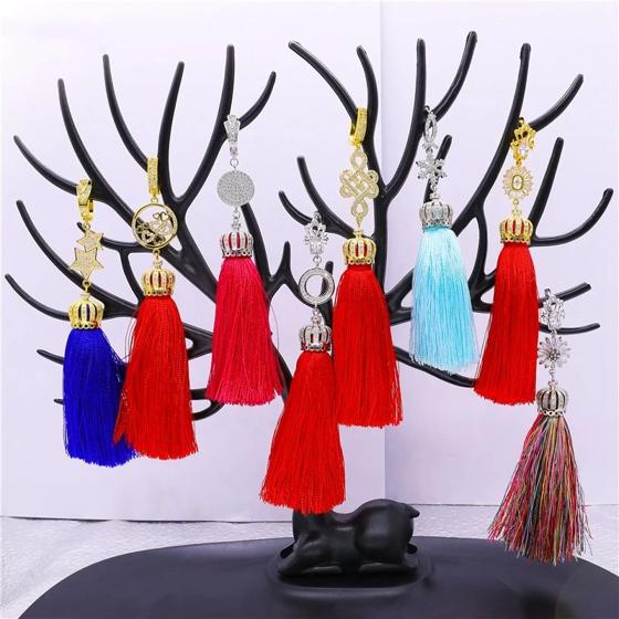 Juya Handmade Decorative CZ Basic Fastener Hooks Earring Locks Accessories For DIY Luxury Women's Dangle Charms Earrings Making 2