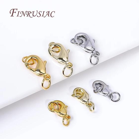 10Pcs Wholesale Lobster Clasps with 2 Closed Rings Hooks Connectors Clasp For Bracelet Necklace DIY Jewelry Making Supplies 3