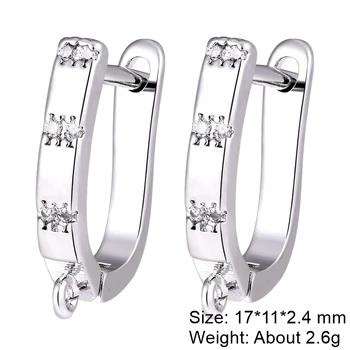 Juya Handmade Decorative CZ Basic Fastener Hooks Earring Locks Accessories For DIY Luxury Women's Dangle Charms Earrings Making 10