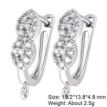 Juya Handmade Decorative CZ Basic Fastener Hooks Earring Locks Accessories For DIY Luxury Women's Dangle Charms Earrings Making 29