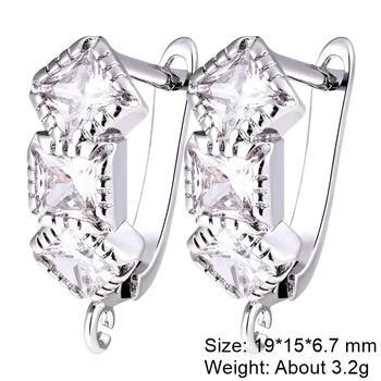 Juya Handmade Decorative CZ Basic Fastener Hooks Earring Locks Accessories For DIY Luxury Women's Dangle Charms Earrings Making 32