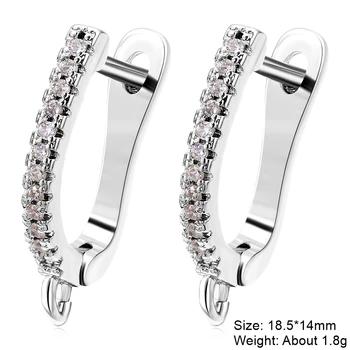 Juya Handmade Decorative CZ Basic Fastener Hooks Earring Locks Accessories For DIY Luxury Women's Dangle Charms Earrings Making 35