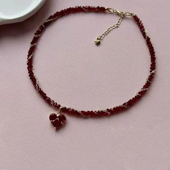 Exaggerated Baroque Red Transparent Crystal Chain With Sexy Zircon Cherry Pendant Necklace For Women Wedding Praty Gift N0541 11