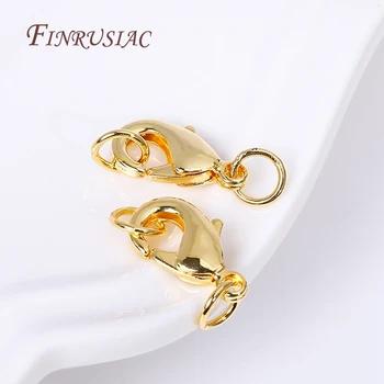 10Pcs Wholesale Lobster Clasps with 2 Closed Rings Hooks Connectors Clasp For Bracelet Necklace DIY Jewelry Making Supplies 1