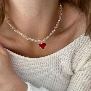 Exaggerated Baroque Red Transparent Crystal Chain With Sexy Zircon Cherry Pendant Necklace For Women Wedding Praty Gift N0541 10