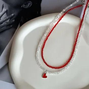 Exaggerated Baroque Red Transparent Crystal Chain With Sexy Zircon Cherry Pendant Necklace For Women Wedding Praty Gift N0541 6