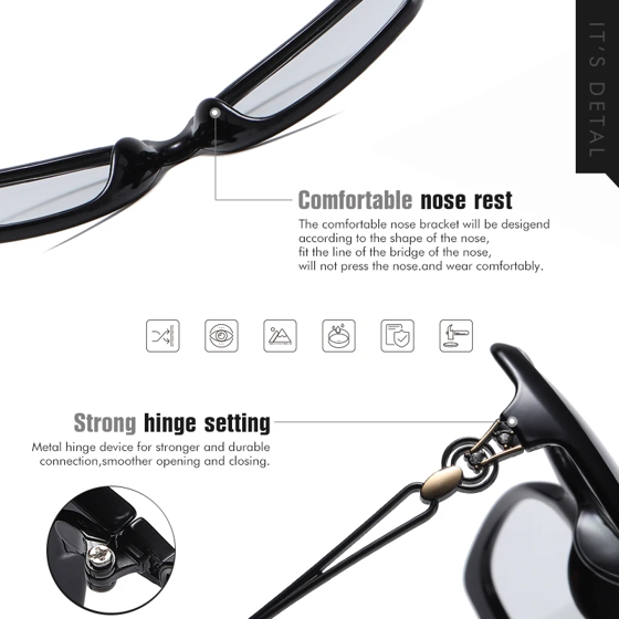 LIOUMO Luxury Women's Sunglasses Polarized Photochromic Glasses Woman Fashion Tea Frame Shopping Eyewear Female zonnebril dames