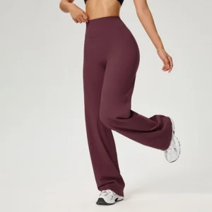 SOISOU High Waist Straight-Leg Pants Ultra Soft Butter Fabric Women's High Elastic Yoga Pants Running Sport Trousers 8 Colors