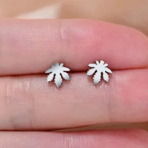Stainless Steel Mini Earrings Girls Minimalist Punk Gold Color Coconut Tree Dolphin Star Moon Stud Earring Party Jewelry Brincos