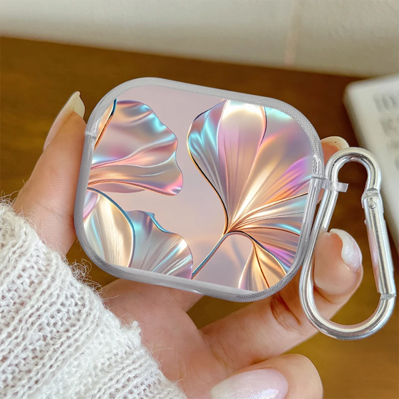 Iridescent Ginkgo Leaf Earbuds Case for AirPods 4/3/2/1 Earphone Case For AirPods Pro3/Pro2/Pro Clear Soft TPU Protective Cover