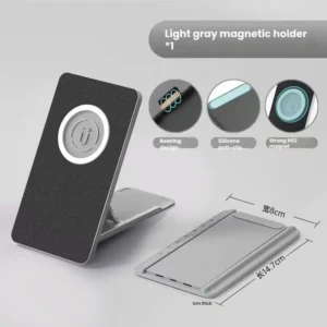 Magnetic Foldable Phone Tablet Stand - Multi-Angle Adjustable Desktop Holder for iPad iPhone Samsung and All Mobile Devices