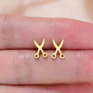 Stainless Steel Mini Earrings Girls Minimalist Punk Gold Color Coconut Tree Dolphin Star Moon Stud Earring Party Jewelry Brincos