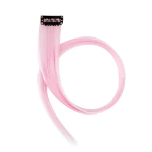 Stripe Printed Clip in Hair Extensions Colorful Synthetic Hair Highlights 18 Inches Straight Wig Hairpieces for Daily Use Party