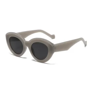 JNPCXI Ins Popular Fashion Oversized Cat Eye Women Sunglasses Green Stripes Retro Shades UV400 Men Trending Oval Sun Glasses