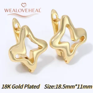 18K Gold Plated Brass Fan Shape Flower Lever Back Earring Hooks, Pave Zircon Yellow Daisy Ear Wire for DIY Jewelry Findings