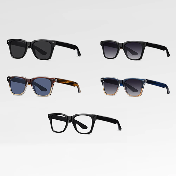 Swanwick TR90 Retro Polarized Sunglasses Men Acetate Square Sun Glasses for Women Unisex UV400 Grey Black European Style