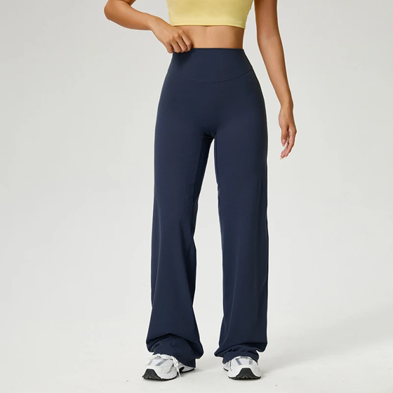 SOISOU High Waist Straight-Leg Pants Ultra Soft Butter Fabric Women's High Elastic Yoga Pants Running Sport Trousers 8 Colors