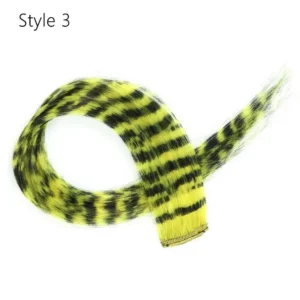 Stripe Printed Clip in Hair Extensions Colorful Synthetic Hair Highlights 18 Inches Straight Wig Hairpieces for Daily Use Party