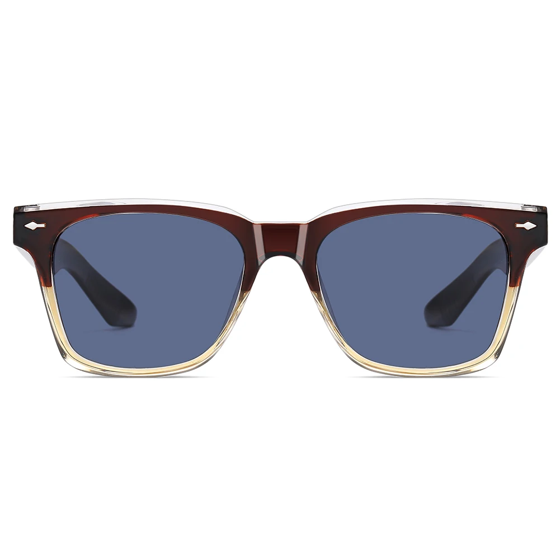 Swanwick TR90 Retro Polarized Sunglasses Men Acetate Square Sun Glasses for Women Unisex UV400 Grey Black European Style