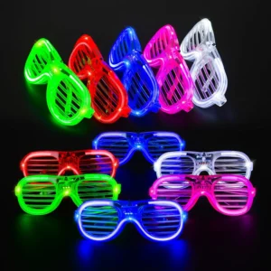 Wholesale Price Wedding Glasses Costumes Accessory Glasses Bar Dance Night Sunglasses Flashing Neon Shutter Glasses
