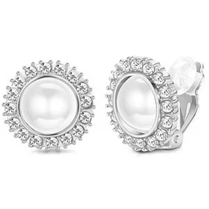 1Pair Candy Color Colorful Geometry Zircon Pearl Earrings European Style Earclip Earnail Women Ear Clip Fake Piercing Earring