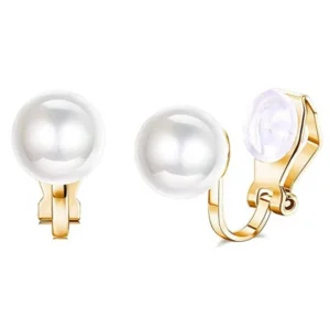 1Pair Candy Color Colorful Geometry Zircon Pearl Earrings European Style Earclip Earnail Women Ear Clip Fake Piercing Earring