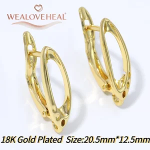 18K Gold Plated Brass Fan Shape Flower Lever Back Earring Hooks, Pave Zircon Yellow Daisy Ear Wire for DIY Jewelry Findings