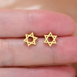 Stainless Steel Mini Earrings Girls Minimalist Punk Gold Color Coconut Tree Dolphin Star Moon Stud Earring Party Jewelry Brincos