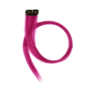 Stripe Printed Clip in Hair Extensions Colorful Synthetic Hair Highlights 18 Inches Straight Wig Hairpieces for Daily Use Party