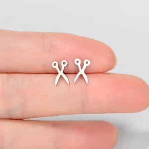 Stainless Steel Mini Earrings Girls Minimalist Punk Gold Color Coconut Tree Dolphin Star Moon Stud Earring Party Jewelry Brincos