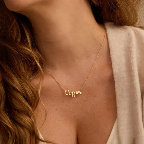 Personalized Name Necklace Custom Fashion Simple Stainless Steel Letter Gold Color Choker Necklace Pendant Nameplate Gifts