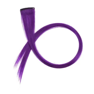 Stripe Printed Clip in Hair Extensions Colorful Synthetic Hair Highlights 18 Inches Straight Wig Hairpieces for Daily Use Party