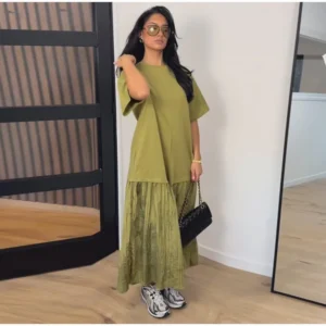 Lapel Short Sleeve Pocket Solid Color Shirt Pants Set Loose Fit Straight Leg Trouser 2026 Spring Casual Women Daily Outfit