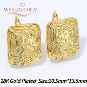 18K Gold Plated Brass Fan Shape Flower Lever Back Earring Hooks, Pave Zircon Yellow Daisy Ear Wire for DIY Jewelry Findings