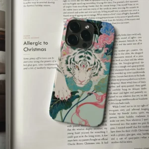 Traditional Chinese Painting Artistic White Tiger Mythical Phone Case for iPhone 17 16 15 14 11 12 13 Pro Max Plus Back Cover
