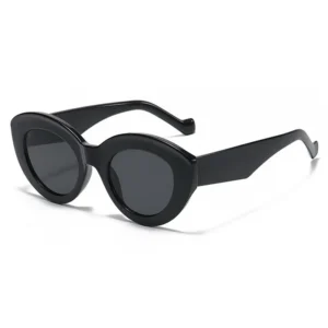 JNPCXI Ins Popular Fashion Oversized Cat Eye Women Sunglasses Green Stripes Retro Shades UV400 Men Trending Oval Sun Glasses