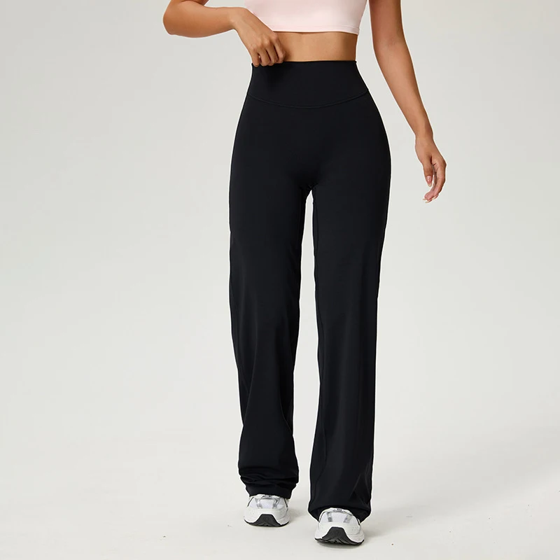SOISOU High Waist Straight-Leg Pants Ultra Soft Butter Fabric Women's High Elastic Yoga Pants Running Sport Trousers 8 Colors