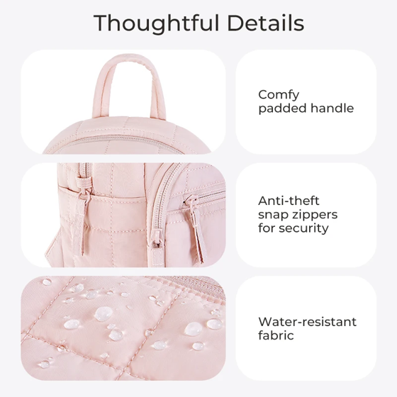 BAGSMART Small Backpacks Women Cute Girl College Book Bag Multi-function Mini Daypack for leisure Travel Simple Female Backpack