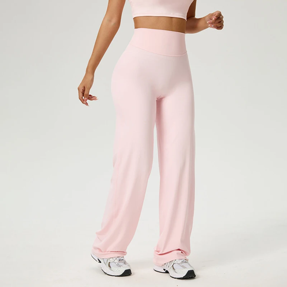 SOISOU High Waist Straight-Leg Pants Ultra Soft Butter Fabric Women's High Elastic Yoga Pants Running Sport Trousers 8 Colors