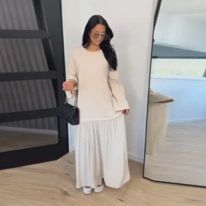 Lapel Short Sleeve Pocket Solid Color Shirt Pants Set Loose Fit Straight Leg Trouser 2026 Spring Casual Women Daily Outfit