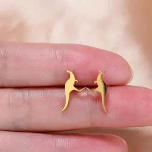 Stainless Steel Mini Earrings Girls Minimalist Punk Gold Color Coconut Tree Dolphin Star Moon Stud Earring Party Jewelry Brincos