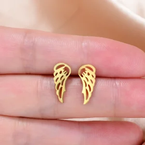 Stainless Steel Mini Earrings Girls Minimalist Punk Gold Color Coconut Tree Dolphin Star Moon Stud Earring Party Jewelry Brincos