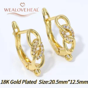18K Gold Plated Brass Fan Shape Flower Lever Back Earring Hooks, Pave Zircon Yellow Daisy Ear Wire for DIY Jewelry Findings