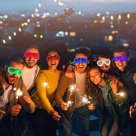 Wholesale Price Wedding Glasses Costumes Accessory Glasses Bar Dance Night Sunglasses Flashing Neon Shutter Glasses