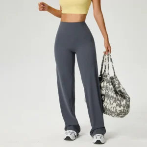 SOISOU High Waist Straight-Leg Pants Ultra Soft Butter Fabric Women's High Elastic Yoga Pants Running Sport Trousers 8 Colors