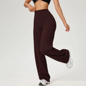 SOISOU High Waist Straight-Leg Pants Ultra Soft Butter Fabric Women's High Elastic Yoga Pants Running Sport Trousers 8 Colors