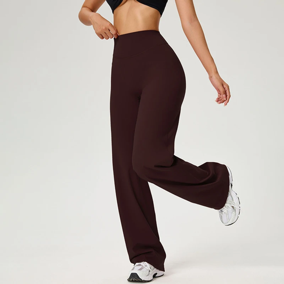 SOISOU High Waist Straight-Leg Pants Ultra Soft Butter Fabric Women's High Elastic Yoga Pants Running Sport Trousers 8 Colors