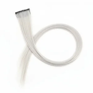 Stripe Printed Clip in Hair Extensions Colorful Synthetic Hair Highlights 18 Inches Straight Wig Hairpieces for Daily Use Party