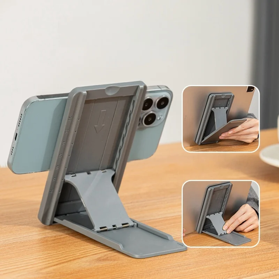 Magnetic Foldable Phone Tablet Stand - Multi-Angle Adjustable Desktop Holder for iPad iPhone Samsung and All Mobile Devices